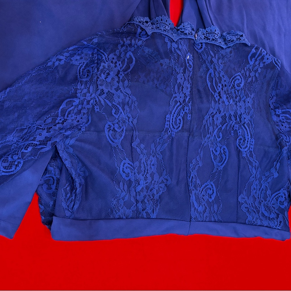 Blue Lace Detail Jumpsuit size XXL - Picture 11 of 15
